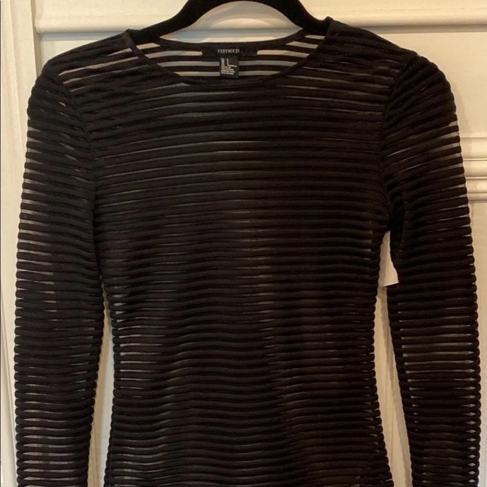 NWOT Black/sheer top
